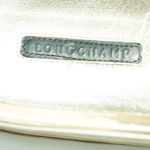 LONGCHAMP Slides Black Leather Gold 3 Buckle Strap Resort Sandals, US 9 - Picture 7 of 10